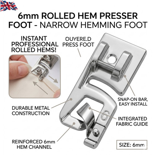 Rolled hem presser - foot, sewing